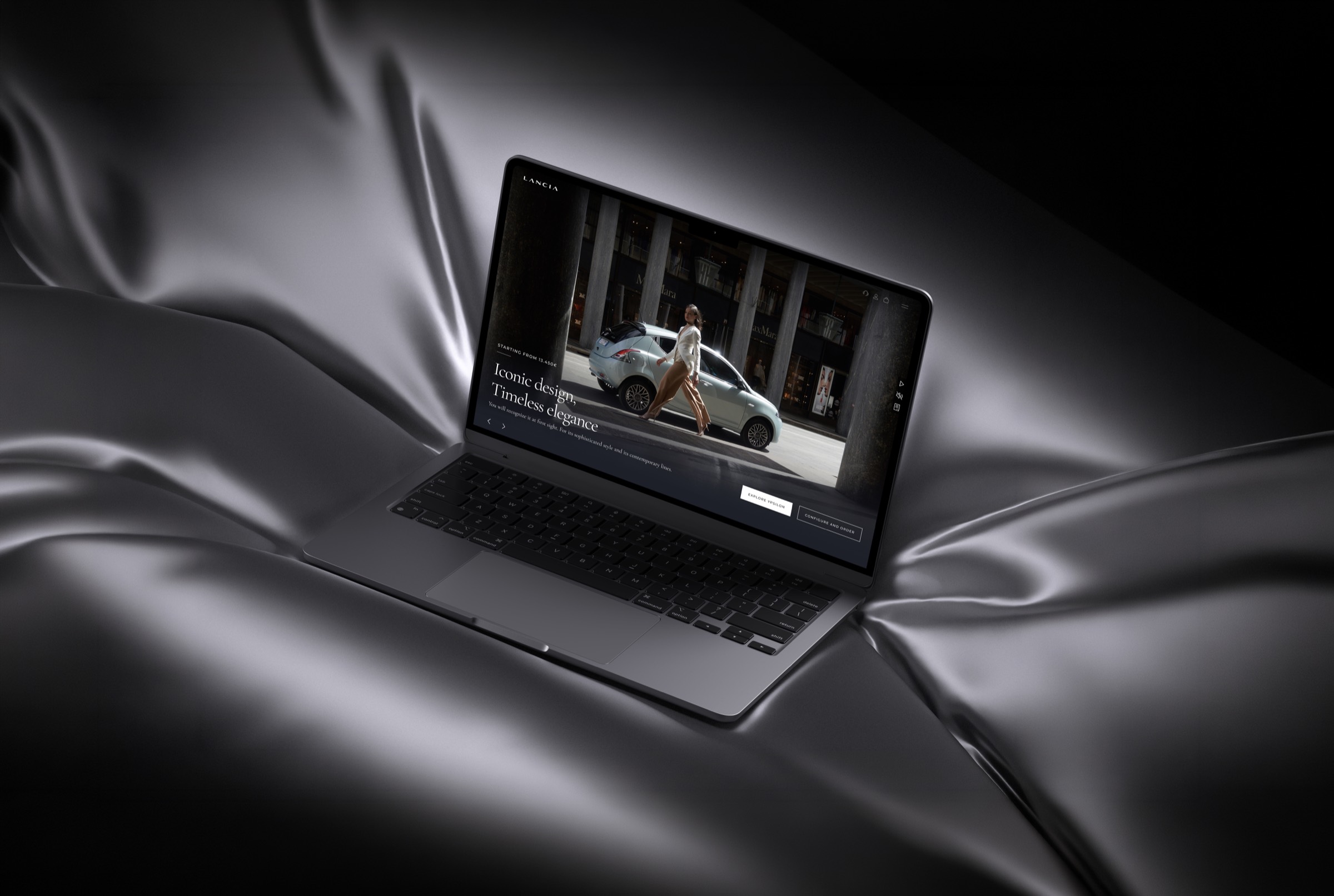 La homepage Lancia Ypsilon su desktop: Iconic design, timeless elegance